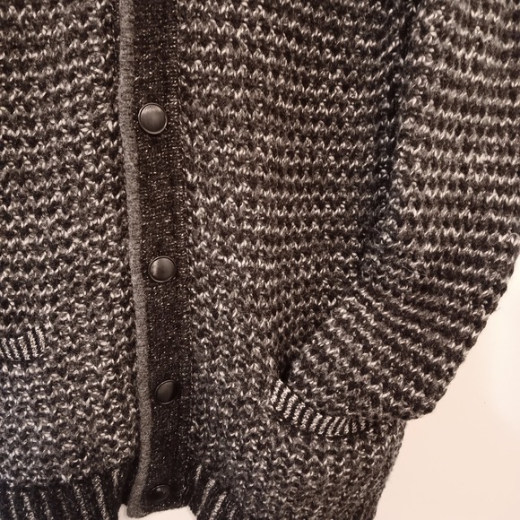 Rag & Bone Target Neiman Marcus Black Gray Knit Shawl Collar Cardigan Medium - Picture 2 of 7